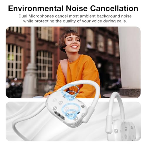 Image of Purity Air Open Ear Headphones - True Air Conduction Wireless Bluetooth Open Ear Earbuds with Dual Mic for iPhone /Android - Secured Long Wearing Comfort, Sports Sweat Resistant (Charming Skulls)