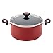 Paula Deen Riverbend Nonstick Cookware Pots and Pans Set, 12 Piece, Red Speckle