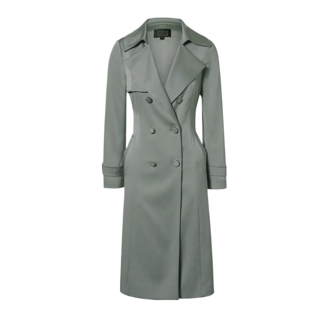 Premium Sense of Spring Double-breasted Female Trench Coat Lapel Temperament Medium-length Coat Coat Women