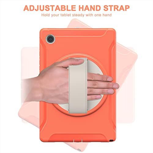 Coque Samsung Galaxy Tab A8 10.5 orange antichoc avec protège-écran SM-X200