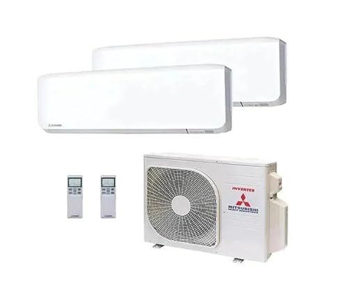 Mitsubishi Heavy SRK- ZS- WF Multisplit- Klimaanlage, 2 Wandgeräte, Kühlleistung, WLAN (2.0 kW + 2.0 kW- 4.0 kW Außeneinheit)