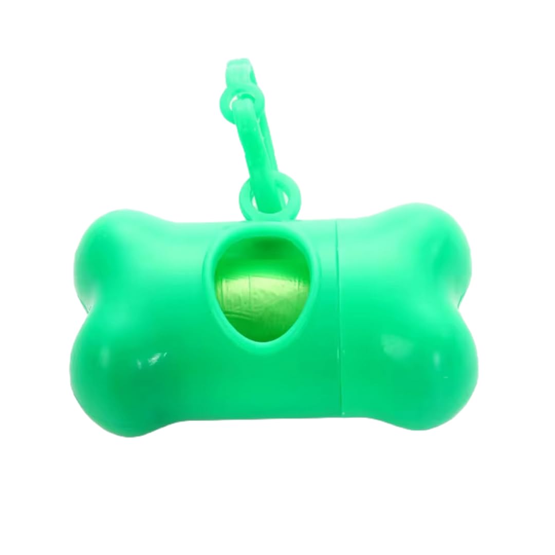 Urban Pet Gallery Poop Bag Holder Bone Shaped Pet Waste Disposal Container with Key Chain for Dogs with 1 PoopBag Roll (Dispenser + PoopBag) (Green) (B0DC4KM3PK) Amazon Price History, Amazon Price Tracker