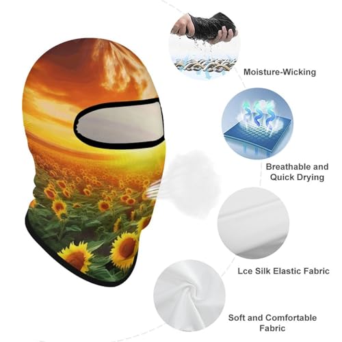 Balaclava de campo de girasoles para hombre y mujer, protección solar, transpirable, máscara completa para la cabeza para senderismo, ciclismo, correr, conducir miniatura 3