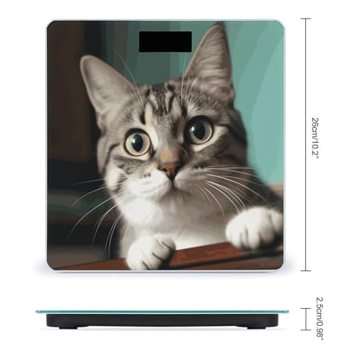 Báscula digital de baño con pantalla LED clara y vidrio templado miniatura 2
