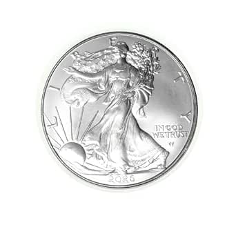 2026 U.S. Silver Eagle 1 oz Brilliant Uncirculated Coin in Plastic Airtight Holder with Smyrnacoin Certificate of Authenticity