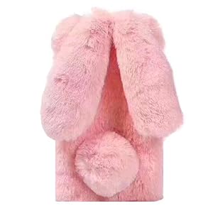 Artfeel Plüsch Kaninchen Hülle für Samsung Galaxy Note 9, Niedlich Pelzig Hase Ohren Haarballen Winter Weich Warm Flauschige Handyhülle Faux Pelz Glitzer Diamant Stoßfest Schutzhülle-Rosa