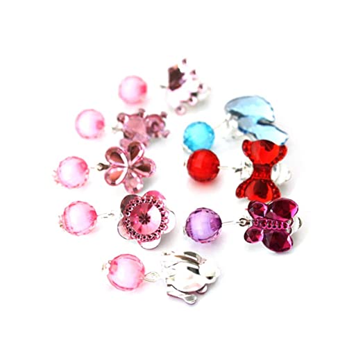 UPKOCH 7-piece Kids Clip-on Earrings Set for Girls Cartoon Style Glow Party Accessory Box