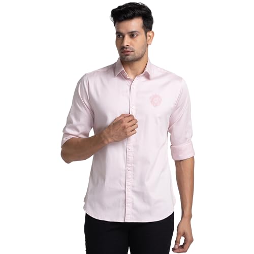 Image of Raymond Slim Fit Medium Blue Casual Shirt for Men