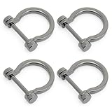 CRAFTMEmore D-Rings Screw In Shackle Horseshoe U Shape D Ring DIY Leather Craft Purse Keychain Accessories for 3/4 Inch Strap 4 pcs (Gunmetal)