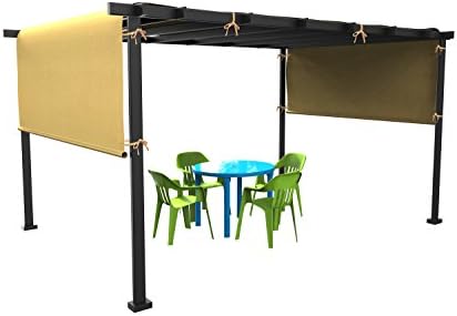 Shatex 6x22ft Wheat,Pergola Replacement Canopy with Ropes Exterior Privacy Side Shade Panel for Pergola, Patio, Window