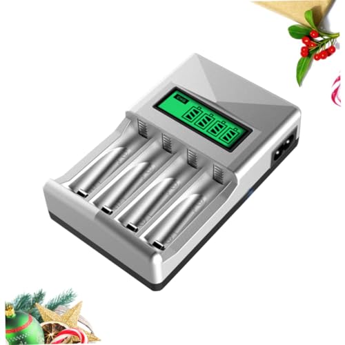 Cargador de batería inteligente AA AAA recargable con pantalla LCD y clavija EU 4