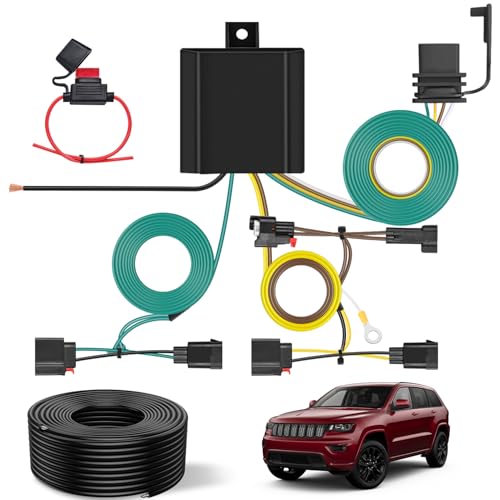 Nilight 4 Pin Trailer Wiring Harness Kit 56426 Vehicle Standard 4 Way Connector Custom for 2014 2015 2016 2017 2018 2019 2020 2021 Jeep Grand Cherokee 2022 Grand Cherokee WK Simple Fit Hitch
