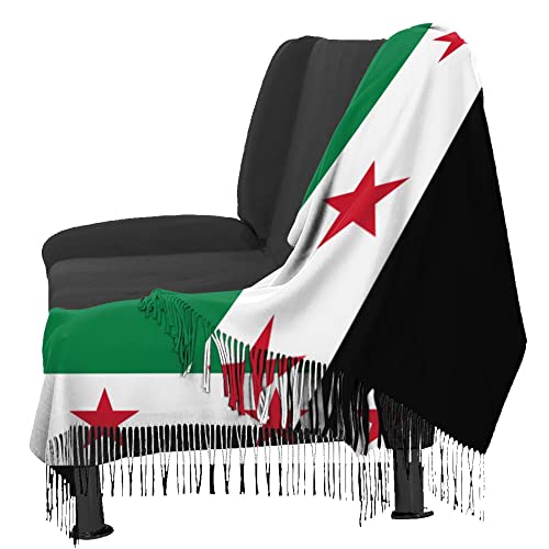 American flag and Cuba flag Womens Winter Scarf Cashmere Feel Shawl Wrap Soft Warm Blanket Scarves Fringe Scarf4