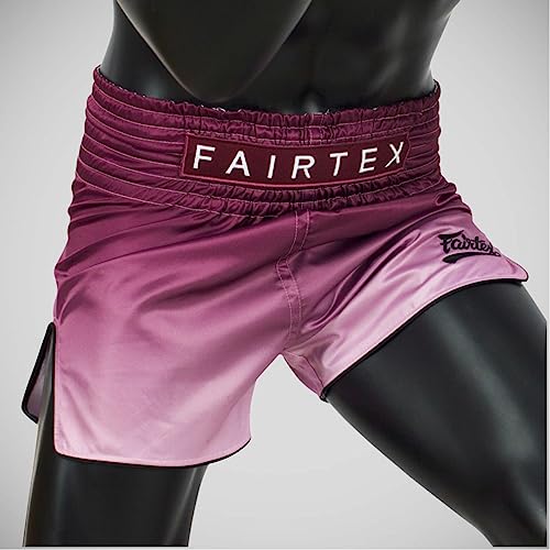 Fairtex Slim Cut Muay Thai Boxing Shorts - BS1904 (Maroon Fade, Small)