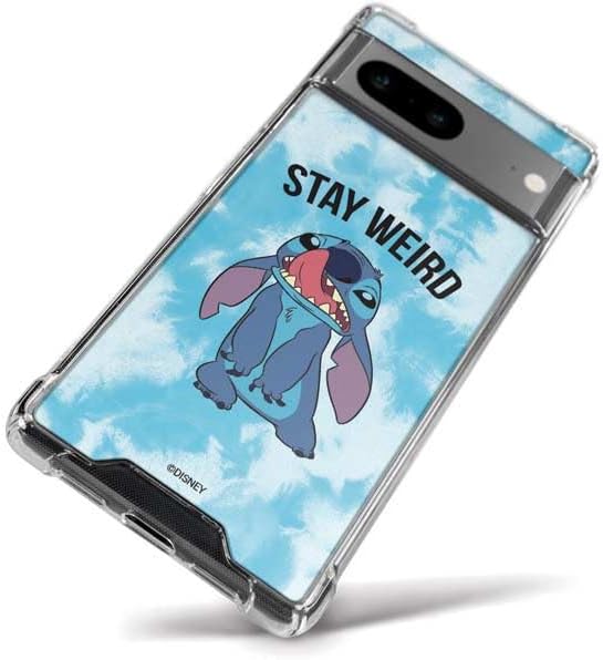 Skinit Clear Phone Case Compatible with Google Pixel 8a - Officially Licensed Disney Lilo and Stitch Stay Weird Design