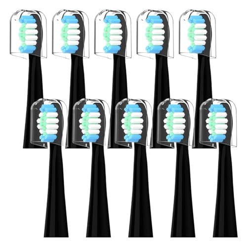 10 cabezales de repuesto compatibles con el cepillo de dientes eléctrico Oral-B Pulsonic.(Black)