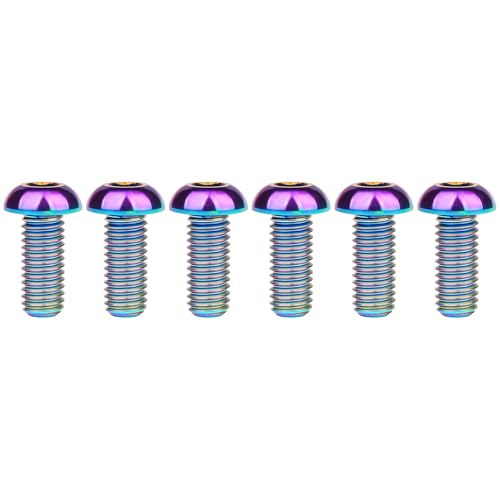 Boulons titane M6x16mm arc-en-ciel ultra légers anticorrosion lot de 6