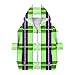 Girls Zip Up Plaid Sweatshirts Winter Kids Long Sleeve Hooded Sweatshirts Tops Cute Fashion Oversized Hoodies Coats B- Green
