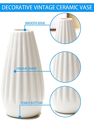 Gyunxi Ceramic Vase Modern Minimalist Home Decoration Nordic Style Geometric Decorative Small Flowers Vases For Living Room Mantel (White Rhombus) #TOP3
