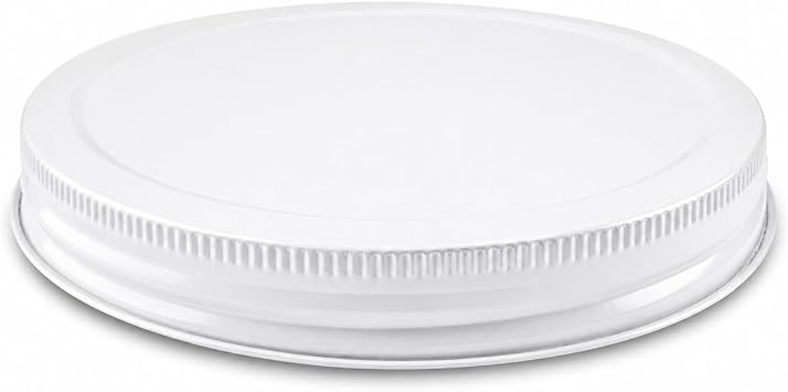 White Metal Lid for 1 Gallon & 1/2 Gallon Wide Mouth Glass Jars 110mm 4.33" ID & 4.50" OD Fit Food-Grade, Leak-Resistant Caps Jars Not Included