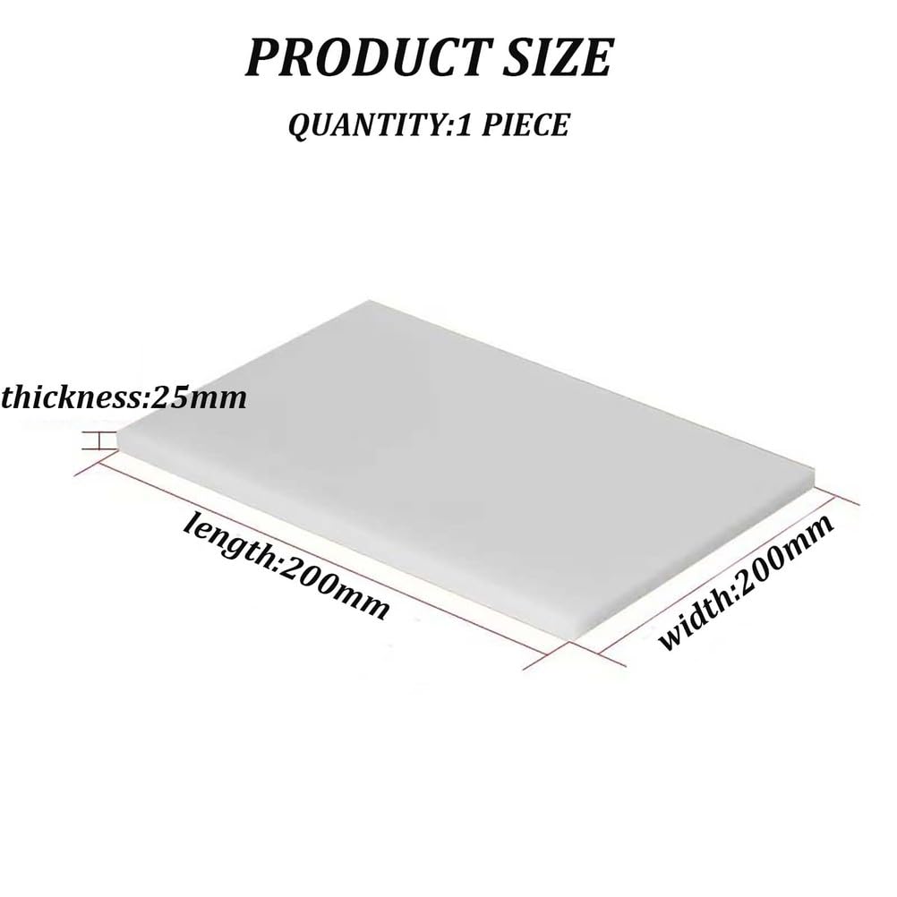 Hoja de plástico reutilizable ABS de 200 mm x 200 mm - Tablero retardante de llama antiestático duradero 1 pieza(25mm)