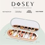 Dosey Art Deco Pill Organizer - 7 Compartment Pill Case with Mirror, Sage