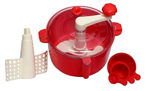 2 in 1 Plastic Atta Maker/Dough Maker Atta Roti Dough Maker, Beater/Churner - Made in India (Multicolor) Hand Operated Machine for Kitchen)