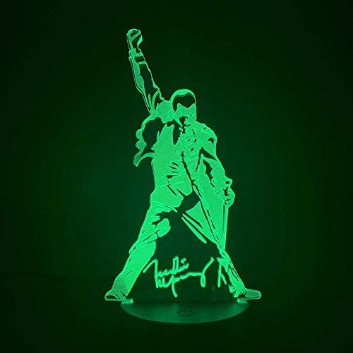 3D Night Light, Queen Freddie Mercury Figure Led Touch Sensor Baby Kids Nightlight,for Office Room Decorative Lamp Gift