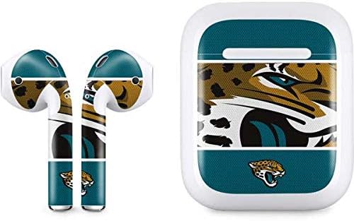 Vista 9 de Skinit Calcomanía de audio compatible con Apple AirPods, diseño oficial de los Jacksonville Jaguars de la NFL Verde azulado - JAKJAG02