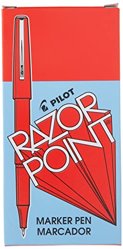 Pilot Razor Point Fine Line Marker Stick Pens, Ultra-Fine Point (0.3Mm) Red Ink, 12 Units (11007) #TOP4