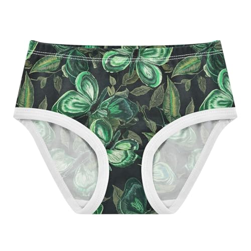 Joisal Black Green Butterflies Leavf Black Girls Underwear Toddlers 2t Cotton Panties Little Girl Pattern Briefs Girls Undies