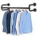 MyGift Modern Black Metal Wall Mounted Bathroom & Bedroom Hanging Towel Bar/Clothing Rod Rack