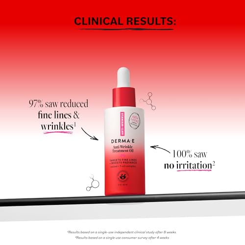 DERMA E - Anti-Wrinkle Treatment Oil z witaminą A i witaminą E - 2 fl. oz. (60 ml)