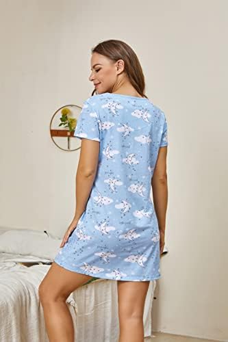PNAEONG Girls's Cotton Nightgown Sleepwear Brief Sleeves Shirt Informal Print Sleepdress 3 41a9239jHiL. AC