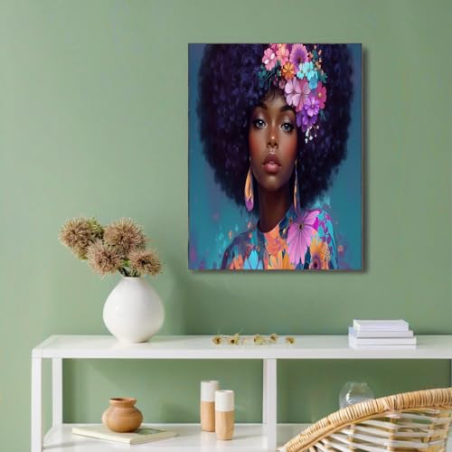 Pósters de arte de pared modernos de 60x90 cm con diseño floral azul-verde 3