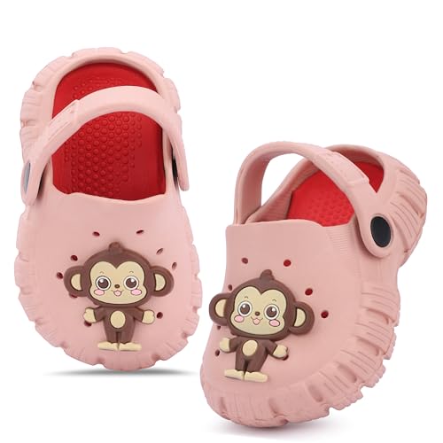 Image of GLJ Monkey Design Kids Clog Shoes - Comfortable Indoor and Outdoor Sandals for Boys & Girls 8100