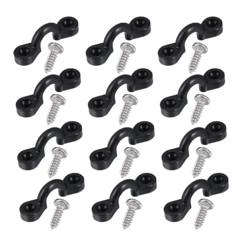 Sangles de pont de kayak en nylon noir avec vis inox x50