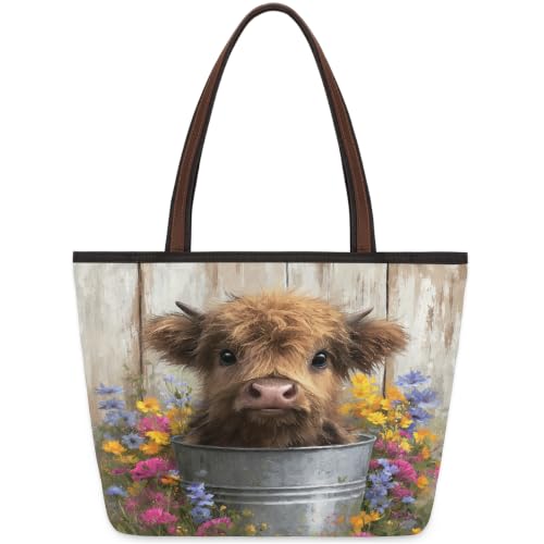 Sac fourre-tout Highland en polyester 45x33 cm avec fermeture éclair pour femme