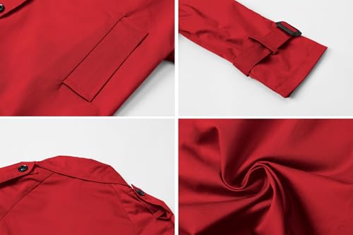 Image of Betusline Boys Waterproof Trench Coat Double Breasted Classic Belted Outwear Jacket Dress Coats