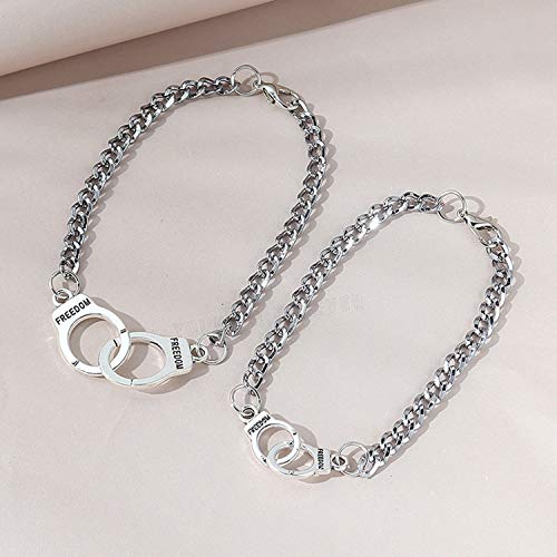 Image of Young & Forever Gift Fashion Long Distance Touch Gold Silver Rose Gold Couples Friendship Best Friend hand Couple matching Mens Magnetic Magnet bracelets for Women /Girls Silver bracelet for Men /Boys