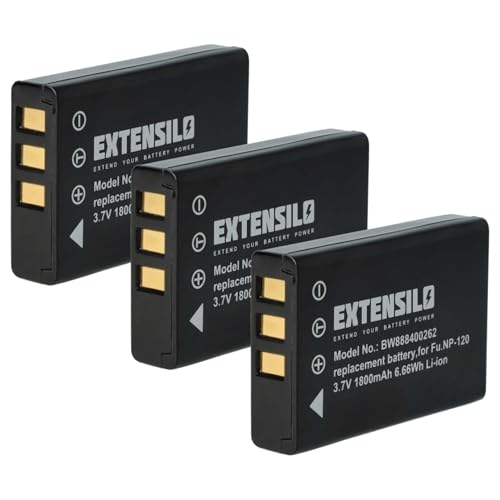 EXTENSILO 3X batería Compatible con Medion 20 MP Superzoom P44029, MD 86929 cámara (1800 mAh, 3,7 V, Li-Ion)