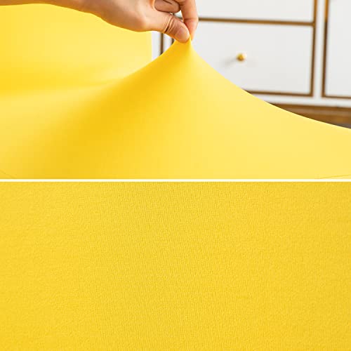 Image of HOKIPO Elastic Stretchable 6 Seat Frill Cover for Chairs Washable Slipcover Protector (AR-4092-D5*6), Polyester Blend