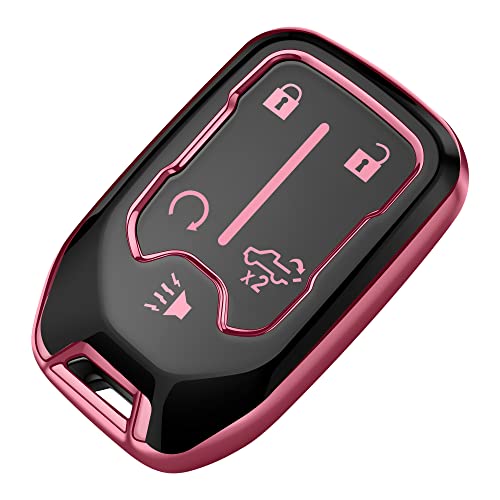 Coque de clé Chevrolet et GMC rose à 5 boutons par Tukellen
