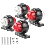 Medrialife 4 Feux de Gabarit pour Remorque pour Remorque Feux de Position LatéRaux Led Feux de Position LatéRaux ArrièRe Feu de Gabarit 12 / 24v Rouge/Blanc éTanche Led Feux de CôTé pour camion