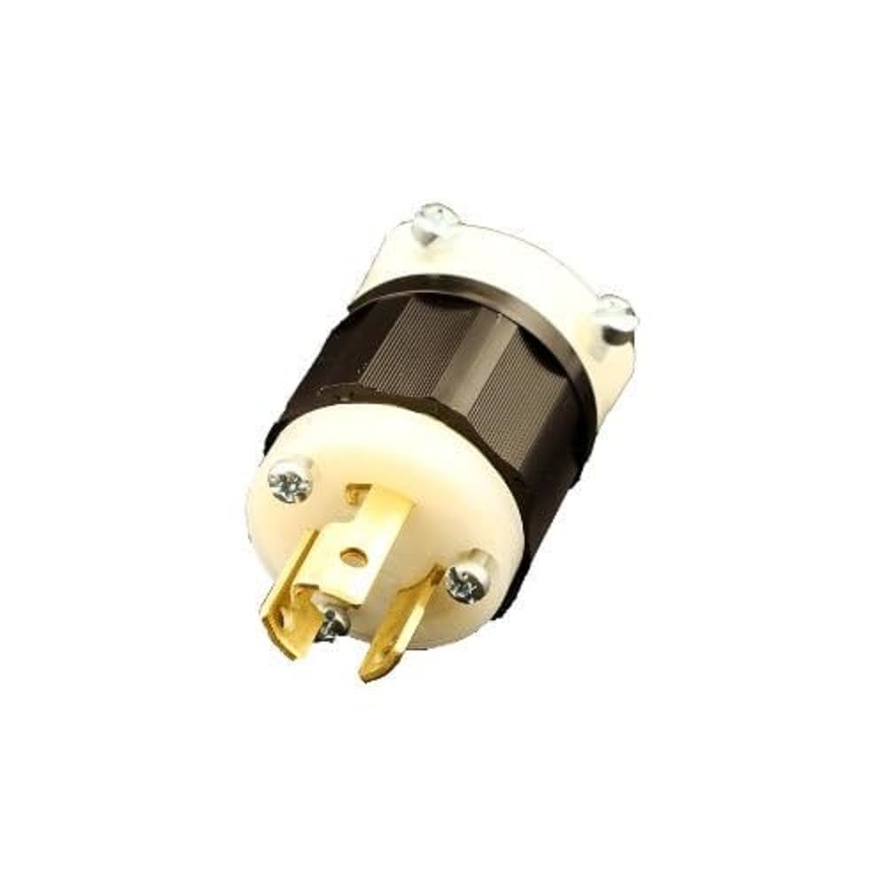 Leviton 15 Amp, 277 Volt, NEMA L7-15P, 2P, 3W, Locking Plug, Industrial Grade, Grounding, 4770-C, Black-White