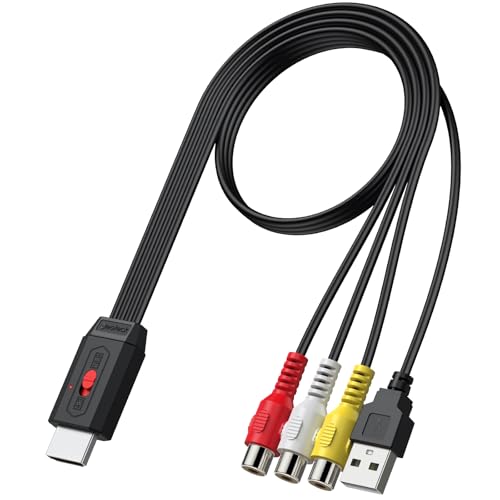 Neoteck Convertidor RCA a HDMI 20cm AV a HDMI Cable Soporta Conversión de Aspecto 16:9/4:3 para Consola de Juegos Plug and Play para Wii/PS1/PS2/N64 Entrada Hembra