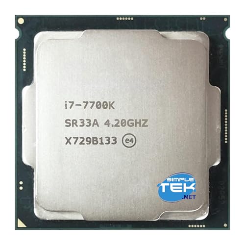 SIMPLETEK - Procesador de sobremesa i7‑7700K LGA 1151 – 4 núcleos/8 hilos, base 4,2 GHz hasta 4,5 GHz turbo, 8 MB caché, TDP 91 W (reacondicionado)
