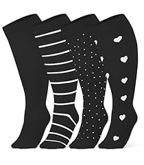 4pair-08 Black Solid/Stripe/Dot/Heart