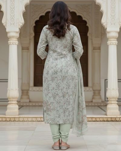 Image of KTI Women Floral Printed Cotton Suit for Women Unstitched - 2.5m Ethnic Salwar Suit Dress Material