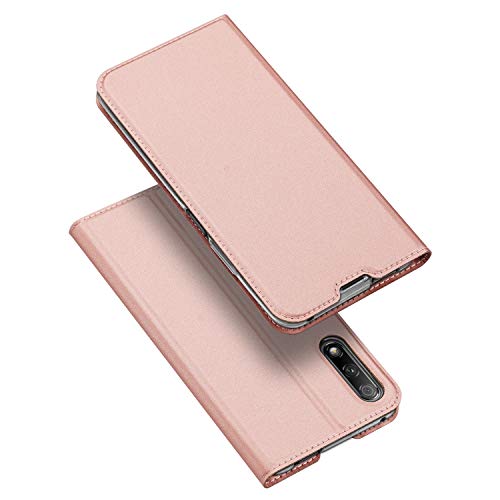 Hülle® PU Ultra Thin TPU Flip Case with Card Slot and Stand Function for Huawei Honor 9X Pro/Huawei Honor 9X(Rose Gold)